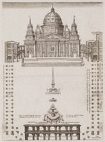 KG 15815
<br/>
Gevel en voorplein St. Pieter te Rome
<br/>
<em>Greuter, Matthäus (1564/66-1638)</em>